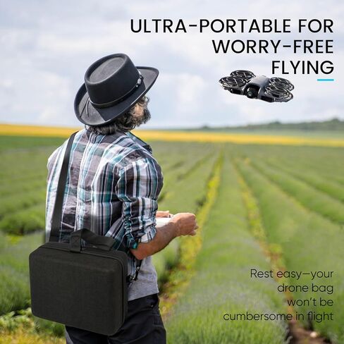 GAGITERVR Hard Carrying Case Compatible with DJI Neo 2 Drone Fly More Combo, Travel Bag for Aircraft, RC N3 Remote Controllers, Charging Hub, 3 Batteries and Accessories, Blacks in Kuwait
