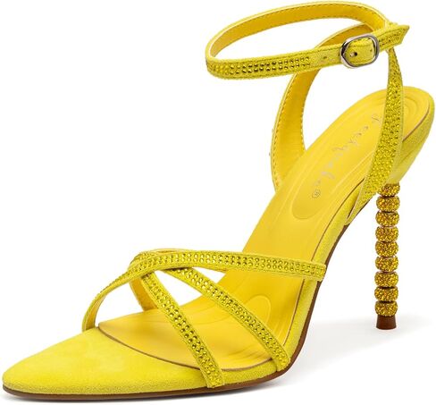 Women's 4-inch Open-Toe Stiletto Sandals, Pointed-Toe High-Heel Sandals, Women's Ankle-Strap High-Heel Sandals, Kitten-Heel Sandals—Perfect for Weddings, Parties, and Everyday Wear in Saudi Arabia