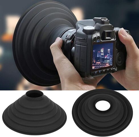 Lens Hood, Anti Glass Anti Reflective Silicone Rubber Collapsible Len Hood Cap Shade for Enhanced Photography and Video Footag in Kuwait