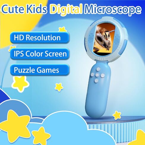 EBTOOLS Digital Microscope, 2 Inch IPS HD Screen with 8 LED Lights and 4X Digital Zoom, Portable Handheld Microscope for Science Exploration in Kuwait
