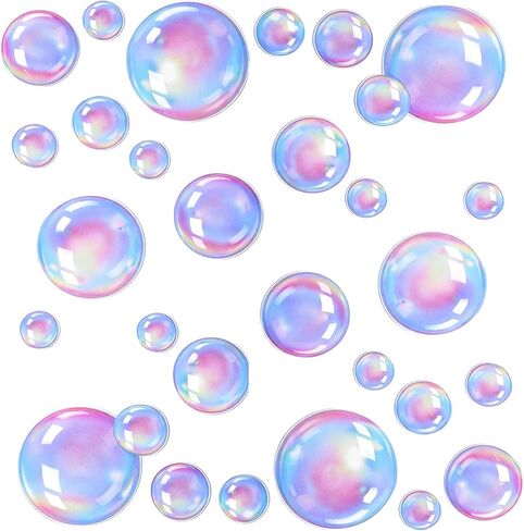 4 Sheets Bubble Stickers, Removable & Waterproof Kid Bathroom Decor, Safe for Kids Room, Bathroom & Party (Colorful) in Kuwait