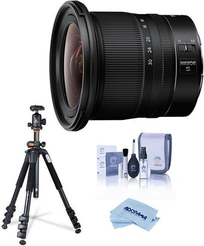 عدسة Nikon NIKKOR Z مقاس 14-30 مم f/4 S، حزمة مع حامل ثلاثي للفيديو من الألومنيوم من Takama مكون من 3 أقسام مع رأس سائل، ومجموعة تنظيف، وقطعة قماش للتنظيف in Kuwait