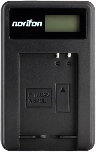 Norifon NB-10L LCD USB Charger for Canon G3X, PowerShot G1 X, PowerShot G15, G16, PowerShot SX40 HS, SX50 HS, SX60 HS Camera and More in Kuwait