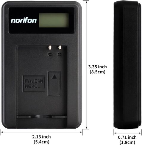 Norifon NB-10L LCD USB Charger for Canon G3X, PowerShot G1 X, PowerShot G15, G16, PowerShot SX40 HS, SX50 HS, SX60 HS Camera and More in Kuwait