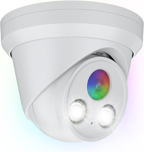5MP Full Color PoE IP Camera, 2.8mm Lens 118° Wide Angle, F1.0 Aperture, 98.4ft Full Color Night Vision, Human/Vehicle Detection, Built-in Mic, Metal Housing, IP67 Weatherproof, Works with HKV in Kuwait