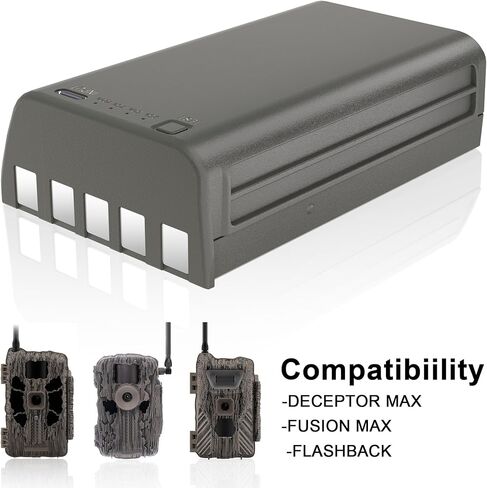 بطارية JYJZPB 2 حزمة 6.0 أمبير قابلة لإعادة الشحن متوافقة مع كاميرا Stealth Cam Trail Flashback، Deceptor MAX، Fusion MAX، بطارية ليثيوم 11.1 فولت in Kuwait