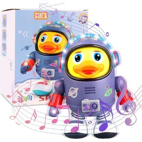 Dancing Space Duck Toy, Electric Dancing Duck Toy Baby Musical Toys, Cute Singing Walking Duck Toys with Music & LED Lights for Toddlers Kids Birthday Gifts (Blue) in Kuwait
