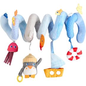 HABA Penguin Activity Spiral Car Seat Toy & Stroller Toy for Babies 0-18 Months, Soft Plush Baby Travel Gear with Crinkle, Rattle & Detachable Penguin in Kuwait