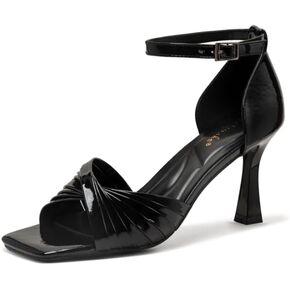 Women’s Square Toe Strappy Kitten Heel Sandals, Ankle Strap Fashion Summer Dress Shoes for Wedding Party Evening in Kuwait