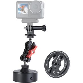 360° Adjustable Suction Cup Mount for Gopro Car Mount, Black | Camera Suction Cup Mount with Ball Head Magic Arm, Vehicle Window & Windshield Electric Vacuum Magnetic Car Phone Mount in Saudi Arabia