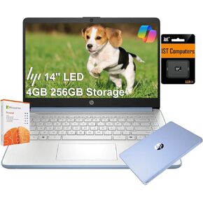 كمبيوتر محمول HP 14 بوصة عالي الدقة نحيف وخفيف الوزن، معالج Intel Celeron N4020، ذاكرة الوصول العشوائي 4 جيجابايت، 64 جيجابايت eMMC، كاميرا ويب، HDMI، Windows 10 S، ملحقات Office 365 /IFT لمدة عام (Google Classroom أو Zoom متوافق) أبيض in Kuwait