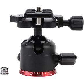 Low Profile Ball Head, Aluminum Alloy Tripod Ball Head 360 Panoramic Rotation for Camera, Monopod, Camcorder, U Shaped Groove, 1/4 Inch & 3/8 Inch Thread Hole in Kuwait
