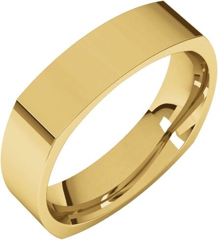 10K 14K or 18K Rose White or Yellow Gold 925 Sterling Silver Palladium or Platinum 8mm Square Comfort Fit Classic Wedding Band in Saudi Arabia