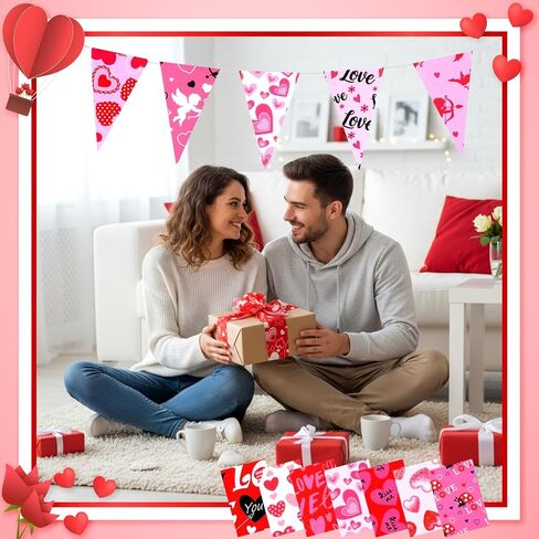Tegeme 40 Pcs Valentines Fabric Roll Cotton Jelly Valentines Day Fabric Strips 2.55 x 39.3 Inch Heart Red Pink Fat Quarters Quilting Precut Patchworks for Sewing DIY Craft Supplies, 20 Style (Classic) in Saudi Arabia