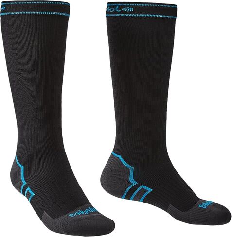 Bridgedale StormSock Midweight Knee Length Waterproof Merino Wool Sock, Black/Blue, XL in Saudi Arabia