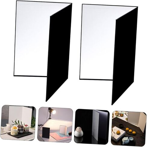 Toddmomy 2pcs A4 Foldable Photography Reflective Board and Light Diffuser for Camera Lighting, Portable Cardboard Reflector for Studio and Outdoor Still Life Photography in Kuwait