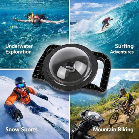 Action Camera Dome Port Housing Case, Water to 147.6FT, 180 Degree Wide Angle for 12 11 10 9 Sports Cameras - Superior Underwater Performance, Acrylic Construction, in Kuwait
