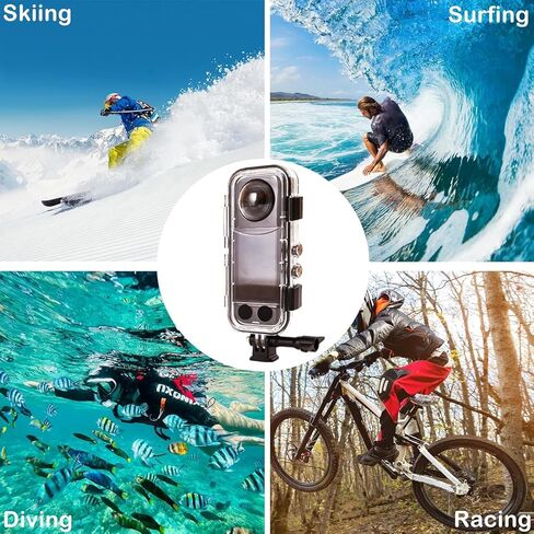 حافظة مقاومة للماء بطول 40 متر/131 قدم لكاميرا Insta 360 X3، غطاء حماية للغوص تحت الماء لكاميرا الحركة Insta 360 X3 مع ملحقات الدعامة in Kuwait