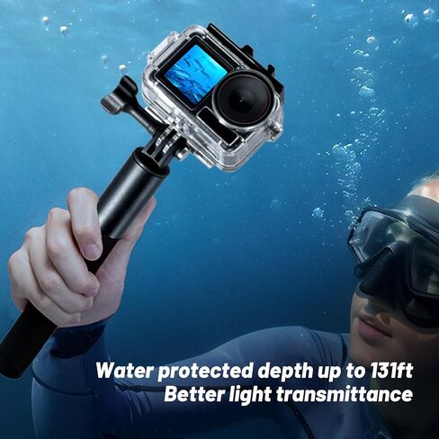 Yunseity Diving Case for Action 5 Pro 4 3 Action Camera, 31ft Diving Housing with Tempered Glass Lens and Cold Shoe Mount, for Underwater Photography and Water Sports in Kuwait