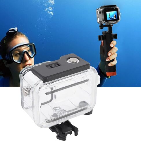 Camera Underwater Dive Case, Waterproof Protective Housing, 45m Depth, PC and Stainless Steel Construction - High Transmittance, Leak Proof Seal, Ideal for Diving and Snorkeling in Kuwait
