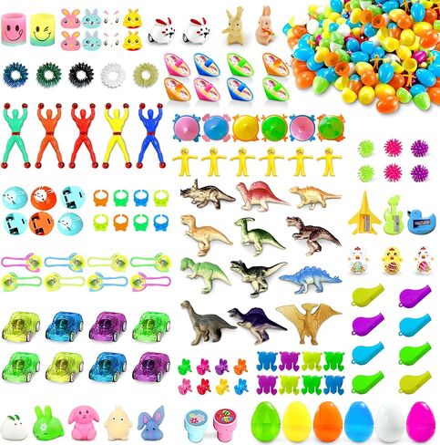 LINAYE 168 Packs Prefilled Easter Eggs Bulk with Toys Inside - Pre Filled Stuffed Eggs for Easter Egg Hunt, Gifts, Basket Stuffers, Party Favors for Kids in Saudi Arabia