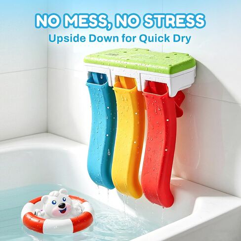 iPlay، iLearn Baby Slide Bath Toys للأطفال الصغار 1-3، مجموعة ألعاب دش حوض الاستحمام للرضع، حيوانات عائمة ممتعة في وقت الاستحمام، مجموعة ألعاب مياه حوض الاستحمام للأطفال، هدية عيد ميلاد 12 18 شهرًا، 1 2 3 سنوات للأولاد والبنات in Kuwait