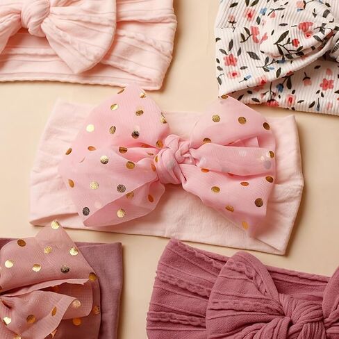 Set of 6 Solid Color Soft Stretchy Nylon Headbands for Babies, Suitable for Daily Wear for Infants Aged 0 to 3 Years, Perfect for Valentine'S Day in Kuwait