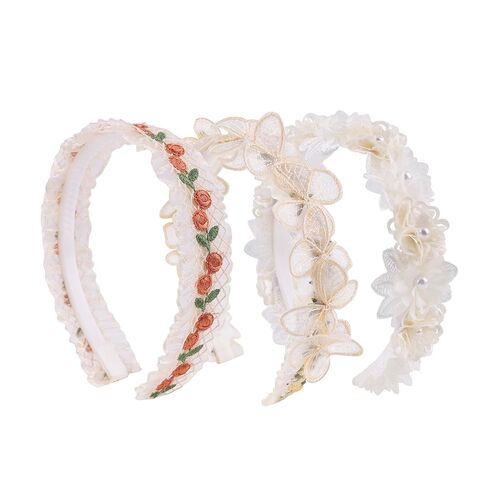 OOSAKU 3Pack Pearl Flower Headbands for Baby Girls Toddler Headband Hair Bands For Pretty Gifts Cute Trendy Stuff (FK-B-H) in Saudi Arabia