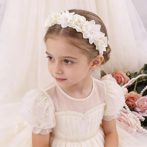 OOSAKU 3Pack Pearl Flower Headbands for Baby Girls Toddler Headband Hair Bands For Pretty Gifts Cute Trendy Stuff (FK-B-H) in Saudi Arabia