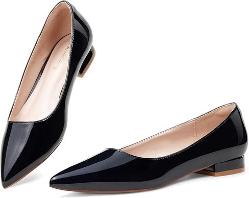 Elisabet Tang Women's Flats Pointed Toe Casual Chunky Flats Slip on Comfortable Dress Flats Shoes in Kuwait