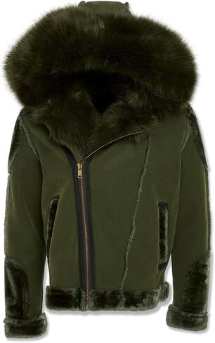 JORDAN CRAIG EL JEFE MEN SHEARLING MOTO JACKET BLACK (3X-LARGE) in Saudi Arabia