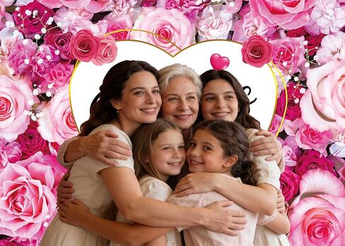Pink Floral Happy Mother's Day Backdrop Flower Wall Mother's Day Party Banner Decoration Photo Shoot Props (8x6ft) in Kuwait