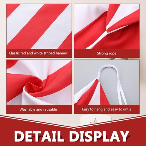Preboun 4 Pcs Carnival Circus Tent Decor Backdrop 6 x 3 ft Red and White Indoor Reading Nook Hanging Party Decoration Canopy for Home Outdoor Circus Festive Birthday Candy Theme Party Photography in Kuwait
