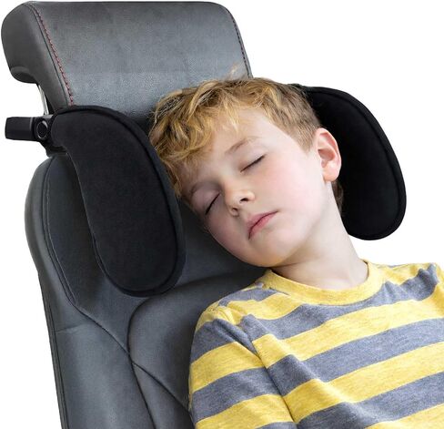 Adjustable Car Headrest Pillow, Road Pal Neck Support, Memory Foam U-Shaped Travel Sleeping Pillow for Kids & Adults, Head Neck Support for Car Seat Head Rest with Poles, Black in Kuwait