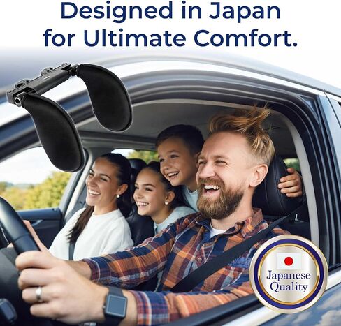 Adjustable Car Headrest Pillow, Road Pal Neck Support, Memory Foam U-Shaped Travel Sleeping Pillow for Kids & Adults, Head Neck Support for Car Seat Head Rest with Poles, Black in Kuwait