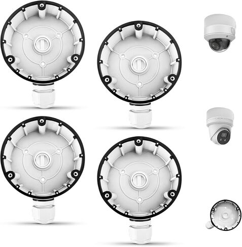 Metal Security Camera Junction Box for HIK Dome IP Cameras, IP66 Waterproof Aluminum Mount Base with Cable Concealment, OH-DS-1280ZJ-DM8 Camera Mounting Box(4 Pack) in Saudi Arabia