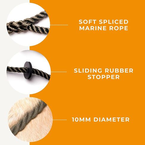 Dog & Field Deluxe Gundog Slip Leash - Natural Brown. Soft Spliced Marine Rope Slip Leash for Dogs with Rubber Stopper, Easy to Slip On, No Collar Or Harness Needed. Training Lead for Dogs, One Size in Saudi Arabia