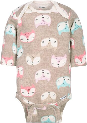 5-Pack Baby Girls Fox Long Sleeve Onesies® Bodysuits in Kuwait