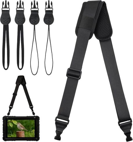 1 Pcs Adjustable Shoulder Strap with Pad and 2 Sets of Quick Release Buckles, Nylon Replacement Strap for Camera, Tablet, iPad, Laptop, Binocular, Luggage Bag (39.4-63 Inch, Black) in Kuwait