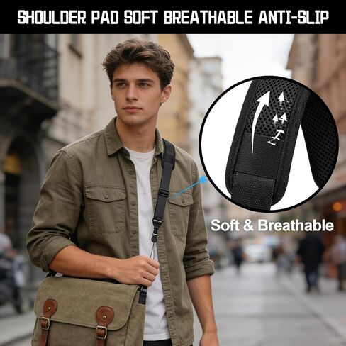 1 Pcs Adjustable Shoulder Strap with Pad and 2 Sets of Quick Release Buckles, Nylon Replacement Strap for Camera, Tablet, iPad, Laptop, Binocular, Luggage Bag (39.4-63 Inch, Black) in Kuwait