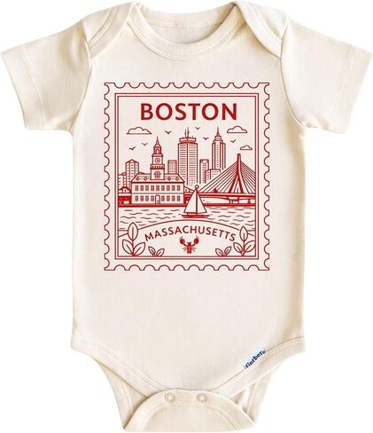 Boston Massachusetts Baby Bodysuit – Boston Newborn Gifts Onesie, Skyline Infant Baby Gifts in Kuwait
