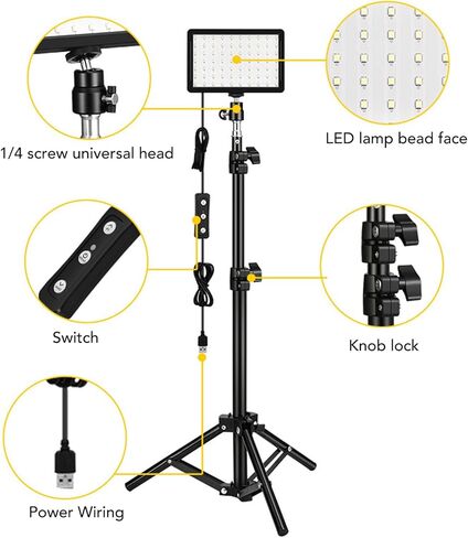 مجموعة إضاءة فيديو LED، إضاءة صور USB متعددة الأغراض قابلة للتعديل مع 9 أنواع من مرشحات الألوان، مجموعة إضاءة فيديو للتصوير الفوتوغرافي لمؤتمرات الفيديو، والبث المباشر، in Kuwait