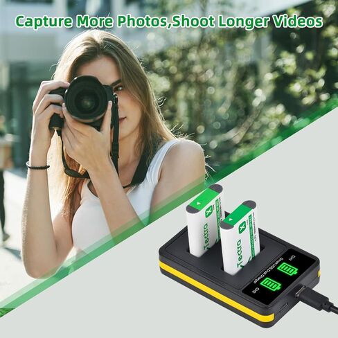 بطارية Tectra NP-BX1 وشاحن مزدوج LED لسوني ZV-1، ZV-1F، ZV-1 II، Cyber-Shot DSC-RX100 (II/III/IV/V/VA/VI/VII)، DSC-HX80، HX90V، HX95، HX99، RX1، RX1R II، FDR-X3000 in Kuwait