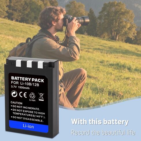 2 حزمة LI-10B، LI10B، LI-12B + محول شاحن شاشة LCD، متوافق مع Olympus وKamidia's C-70، C-770، C-5000، C-7000، X-3، X-500، Stylus 500، 800، 810، 1000 in Kuwait