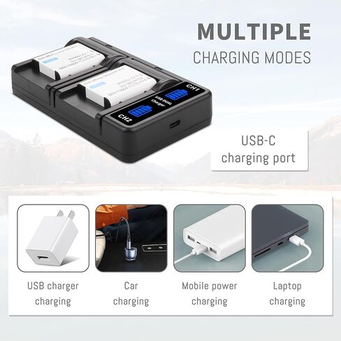 DB-110 2Pack Battery, Quick LED Dual USB Charger Compatible for Ricoh GR III, GR IIIx, Theta X, WG-6, G900, for Olympus Tough TG-7, TG-6, TG-5, TG-Tracker, SH-1, SH-2, SP-100 IHS, TG-1 TG-2 SH50 SH60 in Kuwait