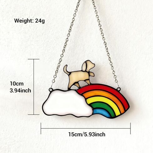Colorful Acrylic Suncatcher, Pet Memorial Suncatcher for Hanging Window Decor, Crescent Moon Rainbow Maker Wall Art, Pet Sympathy Gift & Garden Ornament Indoor Outdoor Use (Colorful-3) in Saudi Arabia