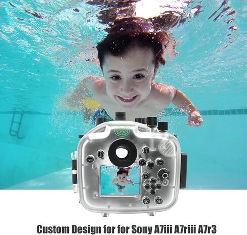 غطاء Searogs تحت الماء لهاتف Sony A7iii A7riii مع طقم منفذ قبة WA005F [40 م/130 قدم] جراب مقاوم للماء مع قبة 6 بوصة لهاتف Sony A7r3 A7m3+ 16-35 مم F4/ 28-70 مم F3.5-5.6 in Kuwait