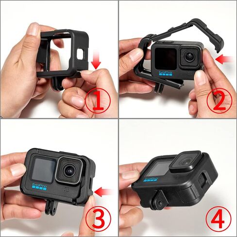 حافظة حماية بإطار قفص من بلاستيك ABS باللون الأسود لكاميرات GoPro Hero12/11/10/9 - متينة وخفيفة الوزن وحماية كاملة للوصول لكاميرات الحركة الرياضية in Kuwait