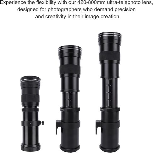 Andoer 420-800mm F8.3-16 عدسات تكبير يدوية RF Mount لكاميرات RP R3 R5 R5 C R6 R6 Mark II R7 R8 R10 R50 R100 SLR in Kuwait