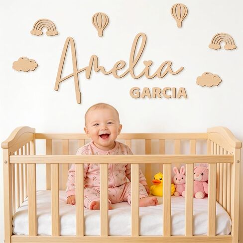 Personalized Wooden Name Sign for Nursery, Nombres Personalizados para DecorarWall, Custom Baby Letters Sign for Kids Room Decor, Personalized Baby Gifts for Girls&Boys (Pink) in Saudi Arabia